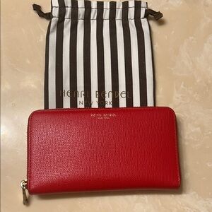 Henri Bendel  Red New York ziparound Wallet